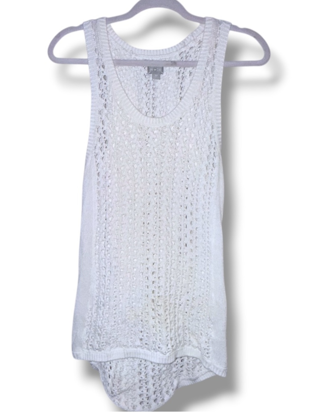 Converse One Star white crochet tank top